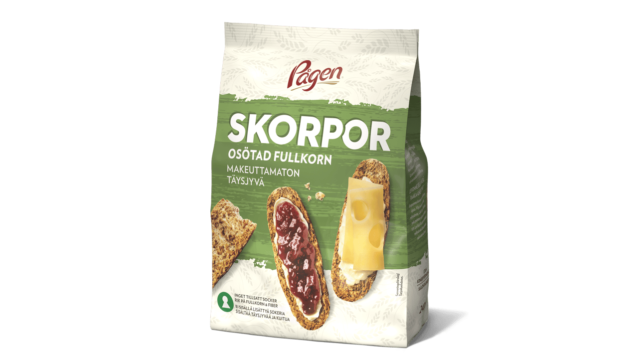 Kuva Täysjyväkorput pakkauksessaan