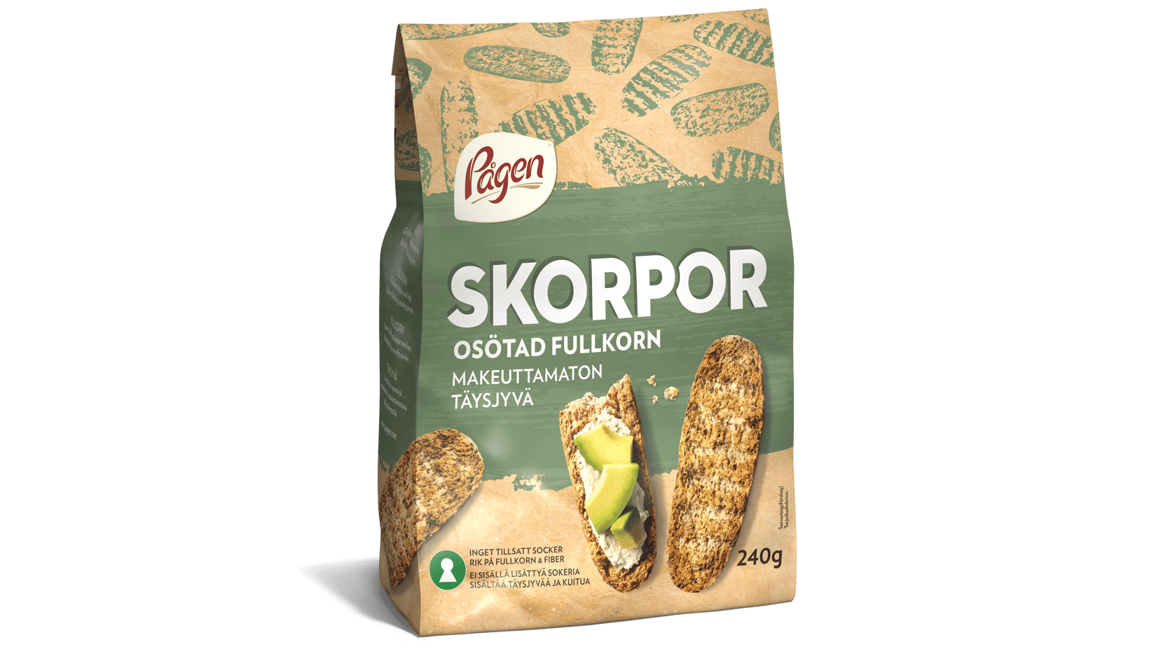 Kuva Täysjyväkorput pakkauksessaan