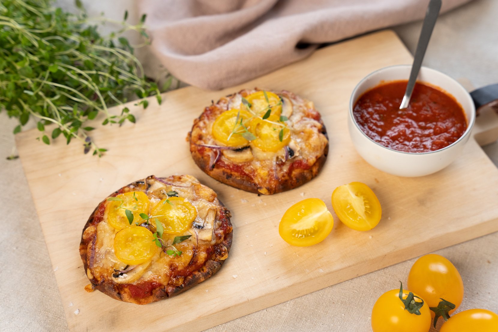 Kasvisminipizzat Hönö Saaristolaisrieskoista